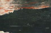 Winslow Homer Sunrise,Fishing in the Adirondacks (mk44) oil painting picture wholesale